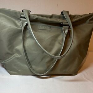 Lipault Olive Sage Nylon Zip Top Travel Tote